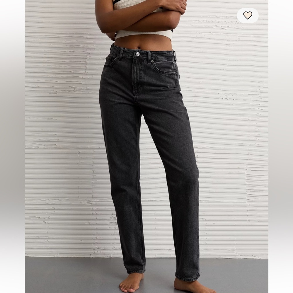 American Eagle Black Wash Straight Leg Jeans
